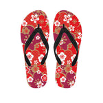 Flower Kimono Pattern Print Flip Flops