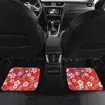 Flower Kimono Pattern Print Front and Back Car Floor Mats