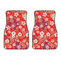 Flower Kimono Pattern Print Front Car Floor Mats