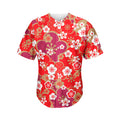Flower Kimono Pattern Print Men's Baseball Jersey