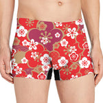 Flower Kimono Pattern Print Men's Boxer Briefs