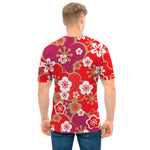 Flower Kimono Pattern Print Men's T-Shirt