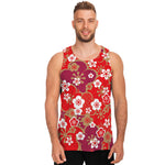 Flower Kimono Pattern Print Men's Tank Top