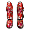 Flower Kimono Pattern Print Muay Thai Shin Guards