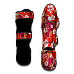 Flower Kimono Pattern Print Muay Thai Shin Guard