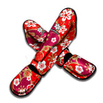 Flower Kimono Pattern Print Muay Thai Shin Guard