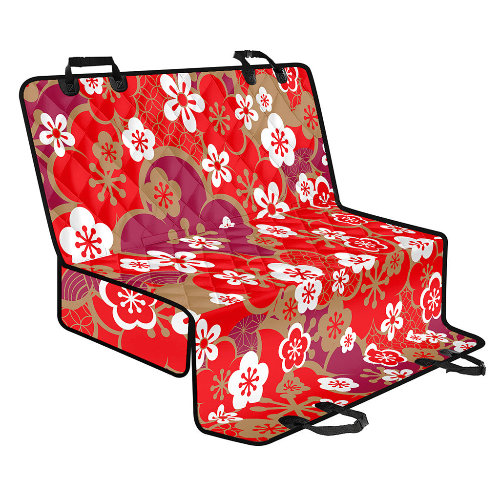 Flower Kimono Pattern Print Pet Car Back Seat Cover