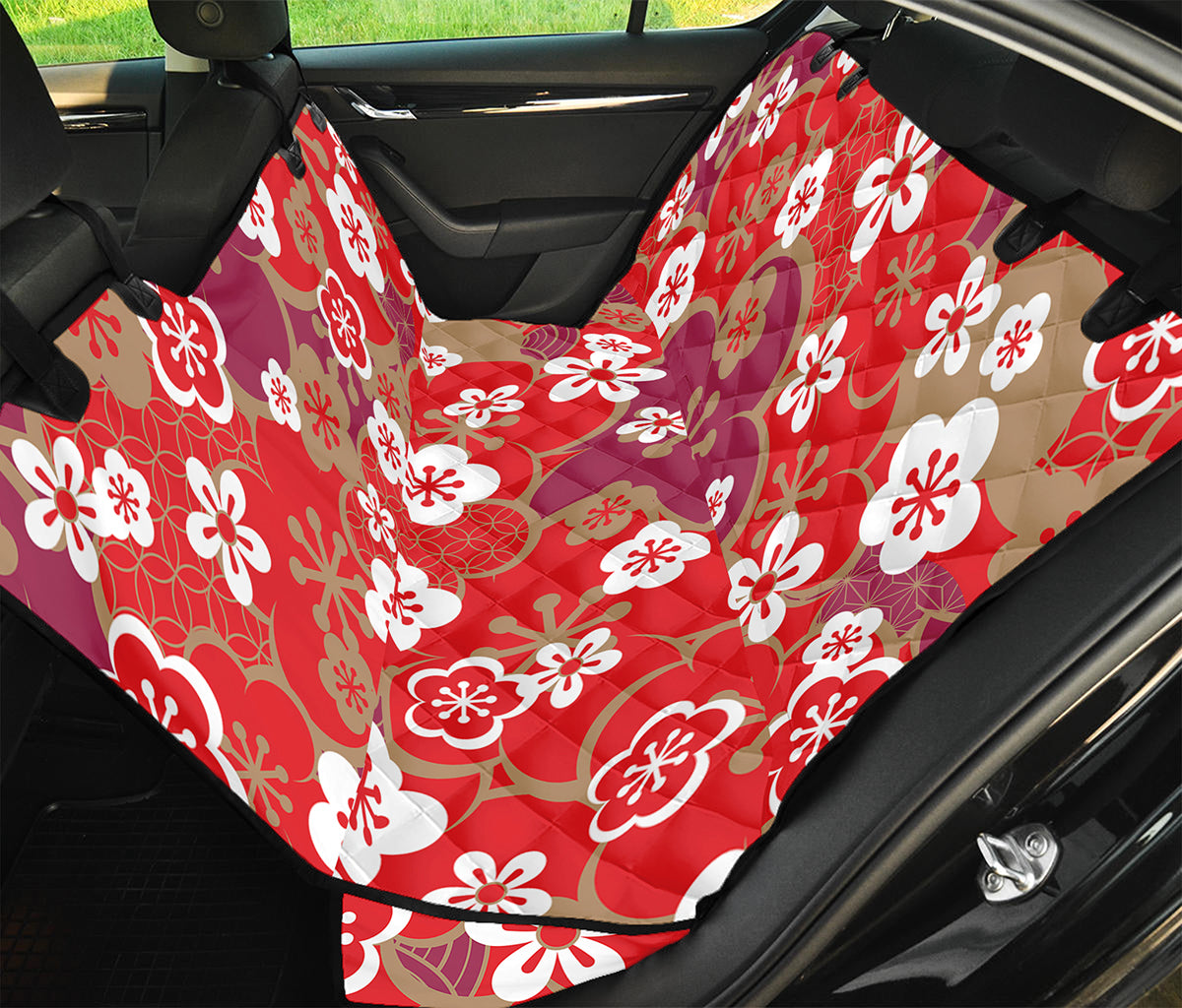 Flower Kimono Pattern Print Pet Car Back Seat Cover