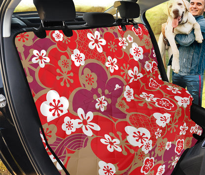 Flower Kimono Pattern Print Pet Car Back Seat Cover