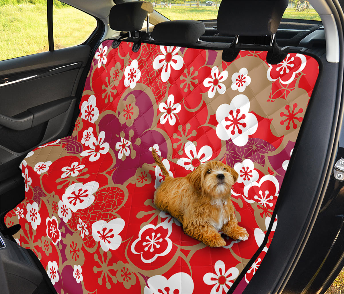 Flower Kimono Pattern Print Pet Car Back Seat Cover