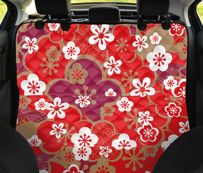 Flower Kimono Pattern Print Pet Car Back Seat Cover