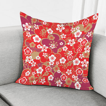 Flower Kimono Pattern Print Pillow Cover