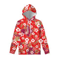 Flower Kimono Pattern Print Pullover Hoodie