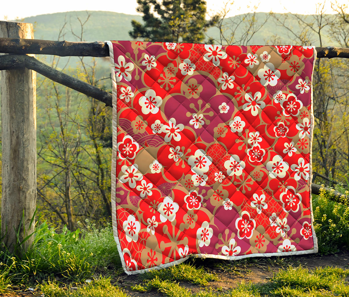 Flower Kimono Pattern Print Quilt
