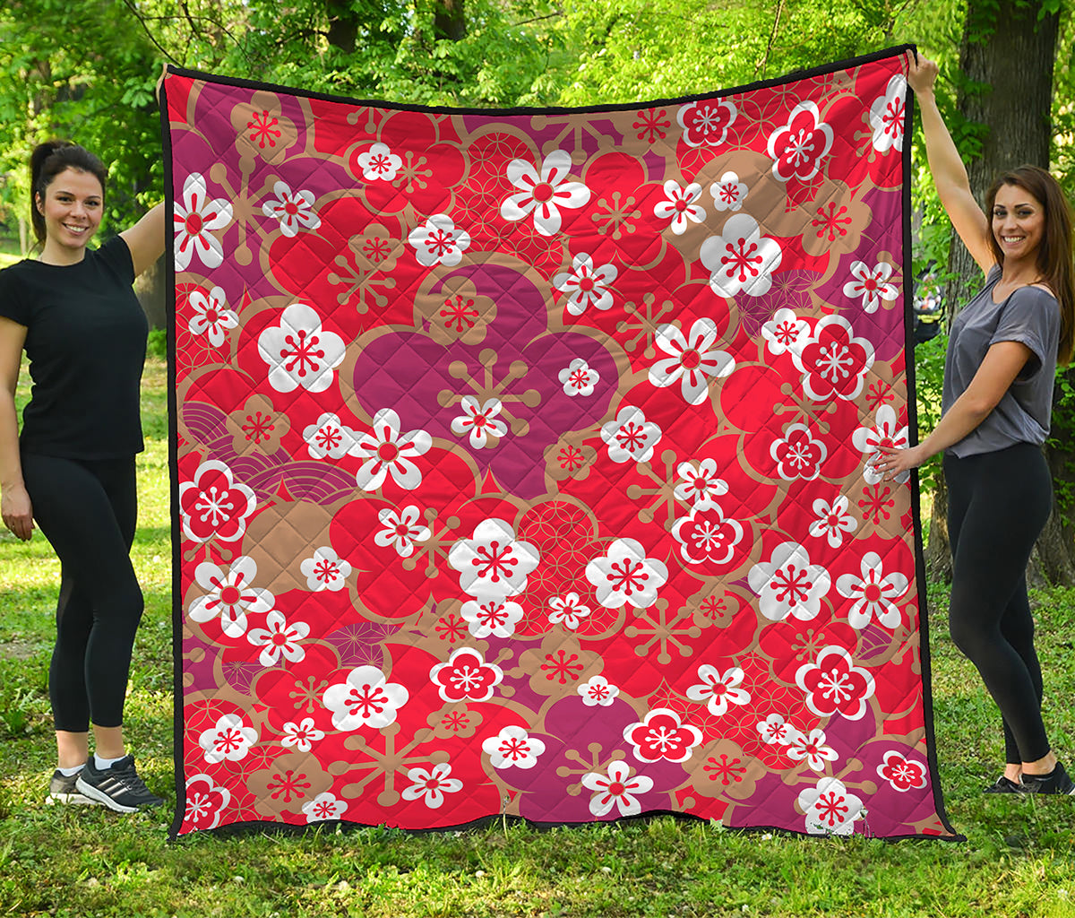Flower Kimono Pattern Print Quilt