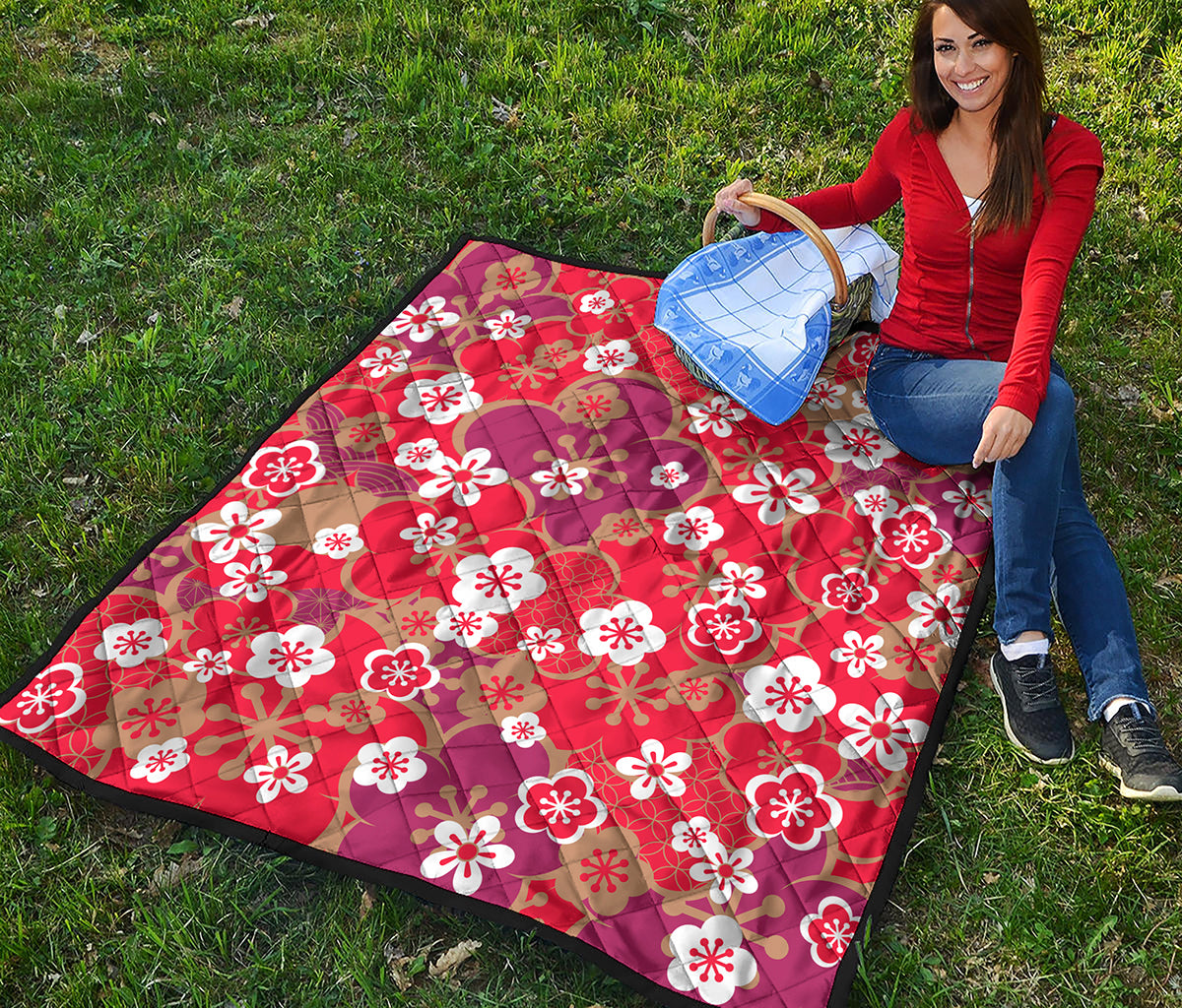Flower Kimono Pattern Print Quilt