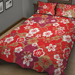 Flower Kimono Pattern Print Quilt Bed Set