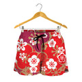 Flower Kimono Pattern Print Women's Shorts