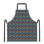 Flower Knitted Pattern Print Apron