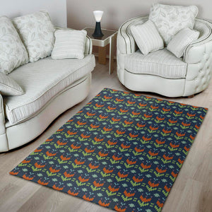Flower Knitted Pattern Print Area Rug