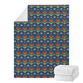 Flower Knitted Pattern Print Blanket