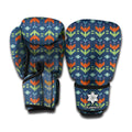 Flower Knitted Pattern Print Boxing Gloves