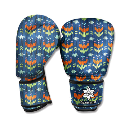 Flower Knitted Pattern Print Boxing Gloves