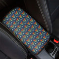 Flower Knitted Pattern Print Car Center Console Cover