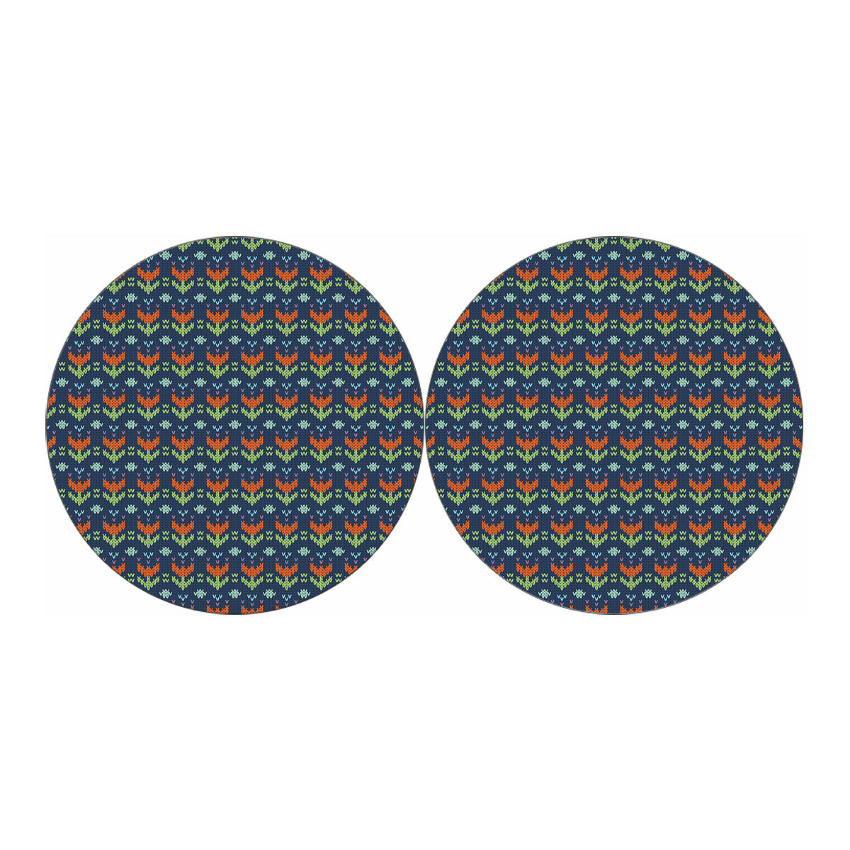Flower Knitted Pattern Print Car Coasters