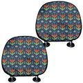 Flower Knitted Pattern Print Car Headrest Covers