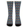 Flower Knitted Pattern Print Crew Socks