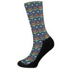 Flower Knitted Pattern Print Crew Socks