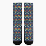 Flower Knitted Pattern Print Crew Socks
