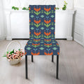 Flower Knitted Pattern Print Dining Chair Slipcover