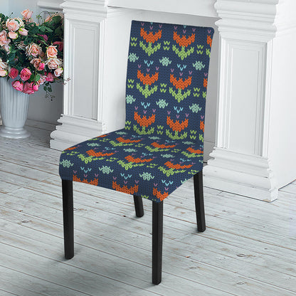 Flower Knitted Pattern Print Dining Chair Slipcover