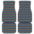 Flower Knitted Pattern Print Front and Back Car Floor Mats