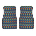 Flower Knitted Pattern Print Front Car Floor Mats