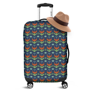 Flower Knitted Pattern Print Luggage Cover