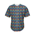 Flower Knitted Pattern Print Men's Baseball Jersey
