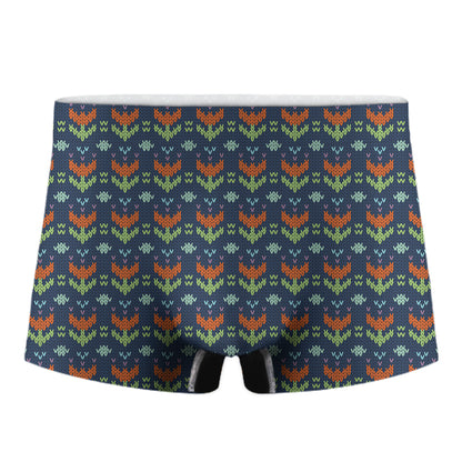 Flower Knitted Pattern Print Men's Boxer Briefs