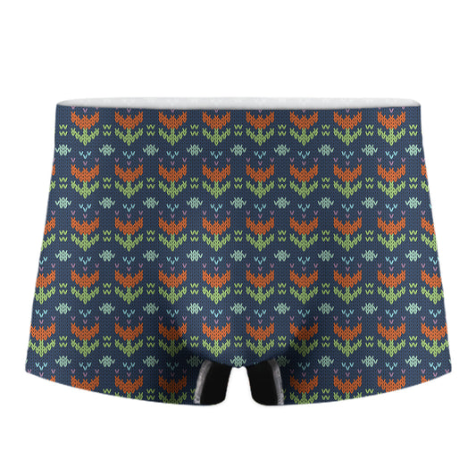 Flower Knitted Pattern Print Men's Boxer Briefs