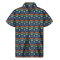 Flower Knitted Pattern Print Men's Short Sleeve Shirt