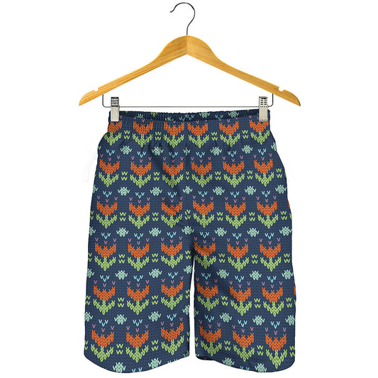 Flower Knitted Pattern Print Men's Shorts