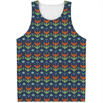 Flower Knitted Pattern Print Men's Tank Top