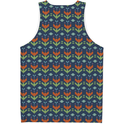 Flower Knitted Pattern Print Men's Tank Top