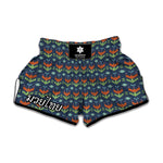 Flower Knitted Pattern Print Muay Thai Boxing Shorts