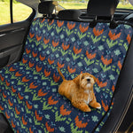 Flower Knitted Pattern Print Pet Car Back Seat Cover