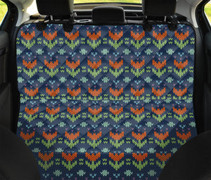 Flower Knitted Pattern Print Pet Car Back Seat Cover