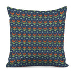 Flower Knitted Pattern Print Pillow Cover
