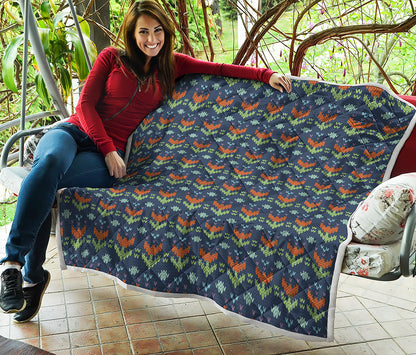 Flower Knitted Pattern Print Quilt